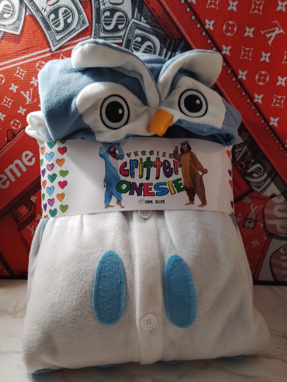Critter Onesie Kids Owl One-Piece - Blue and White